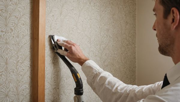 La pose de papier peint demande de la minutie